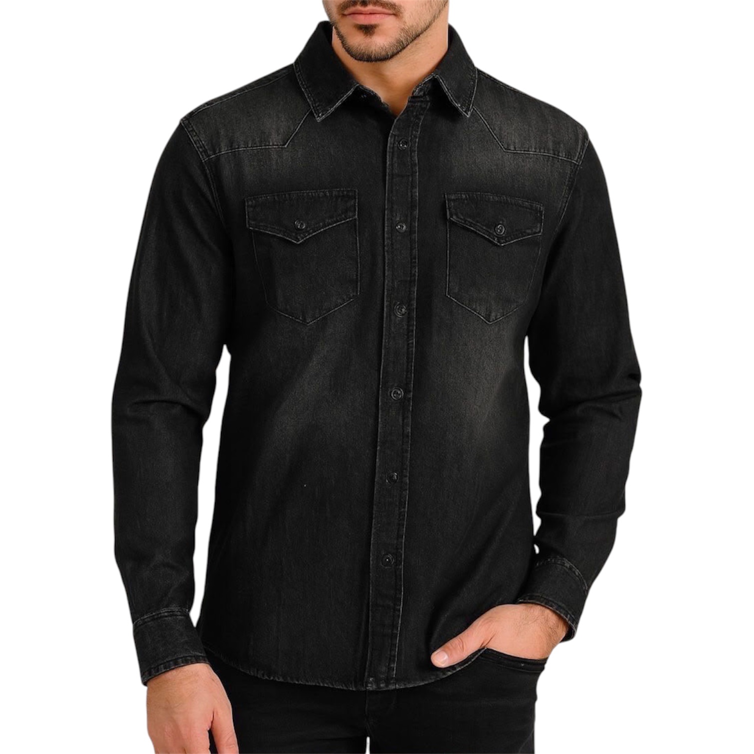 camicia jeans balck