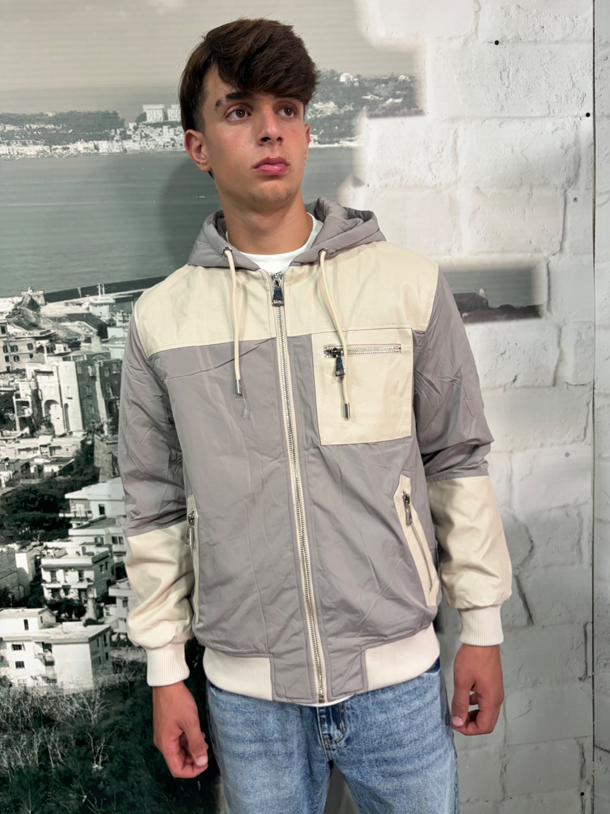 jacket zip bicolore top quality