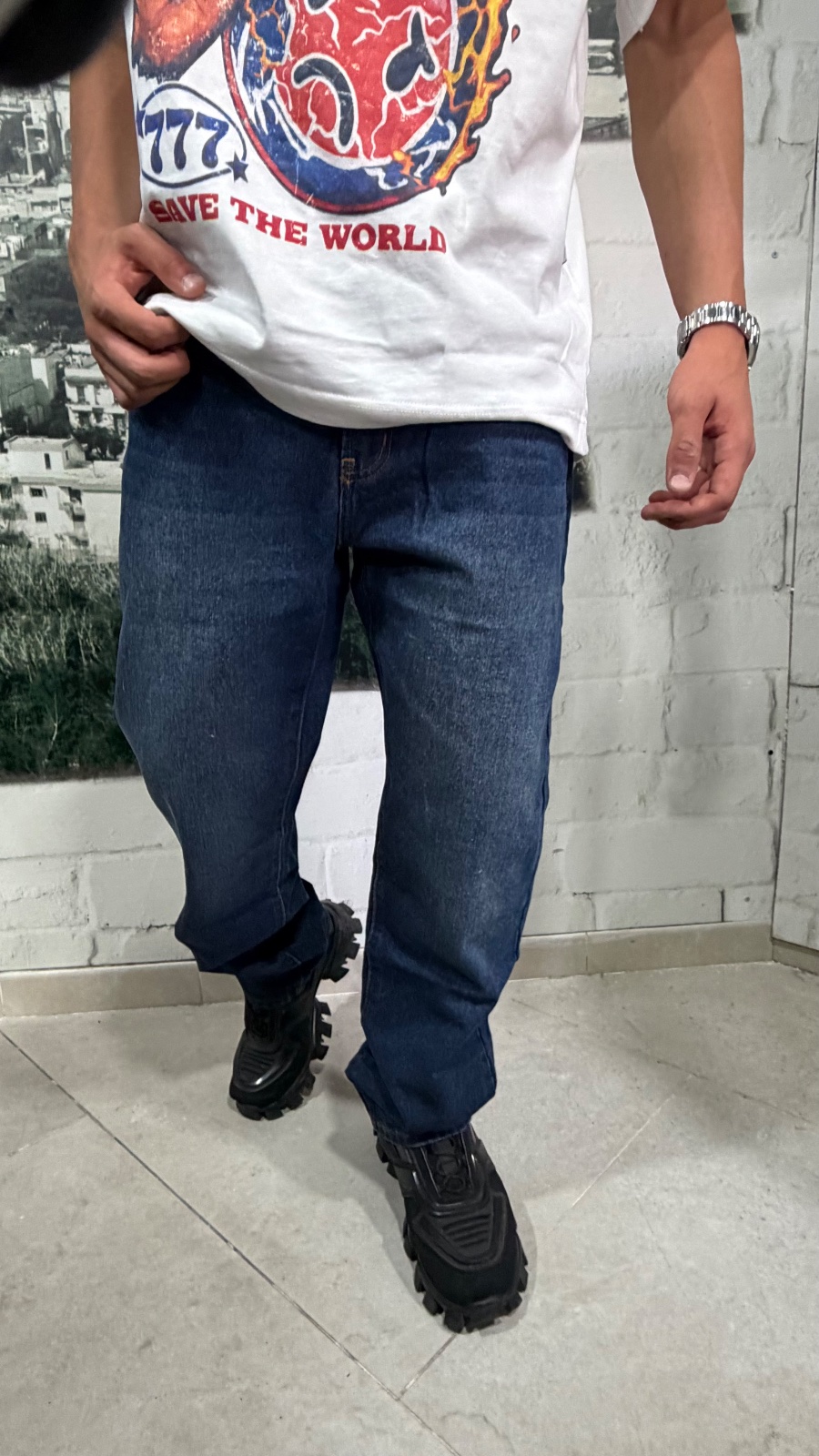 straight fit blu